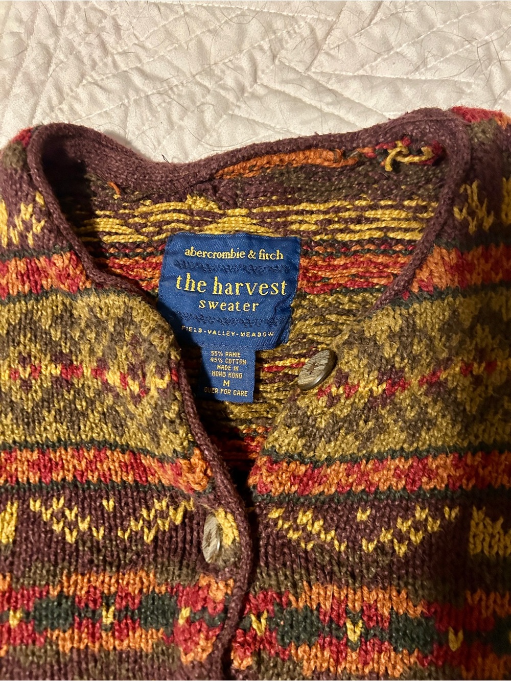 Abercrombie & Fitch "The Harvest" Fair Isle cardigan sweater - Picture 3 of 3